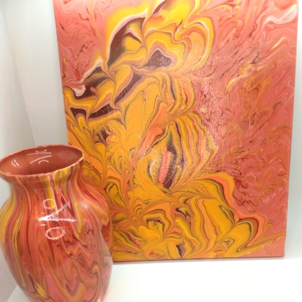 Vase and canvas